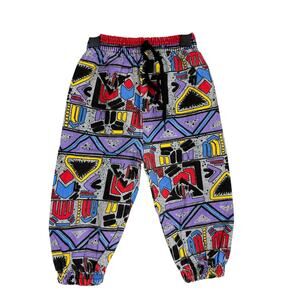 Vintage 90s Funkins Baggy Loud Pattern Pants Purple Red - Boys 12 Months 9-12
